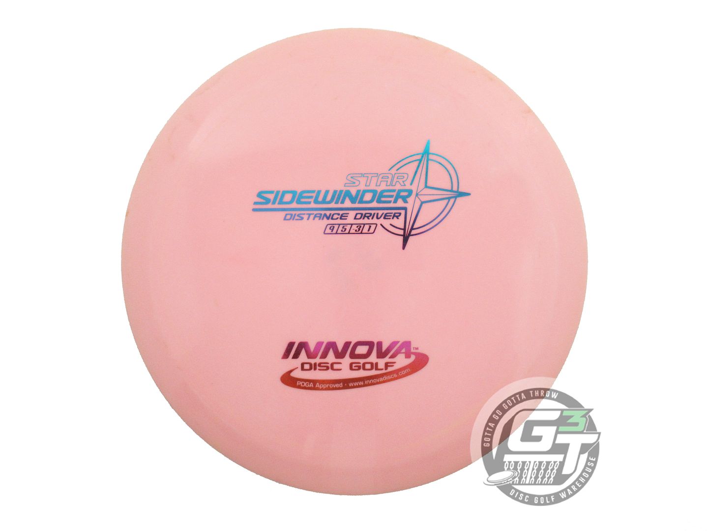 USED Innova Star Sidewinder 175g Lt. Pink Sunset Foil Distance Driver Golf Disc
