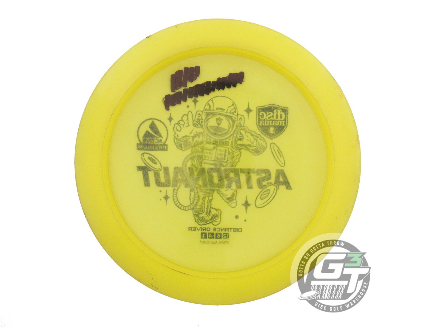 USED DiscMania Active Premium Astronaut 174g Yellow Black Stamp Driver Golf Disc