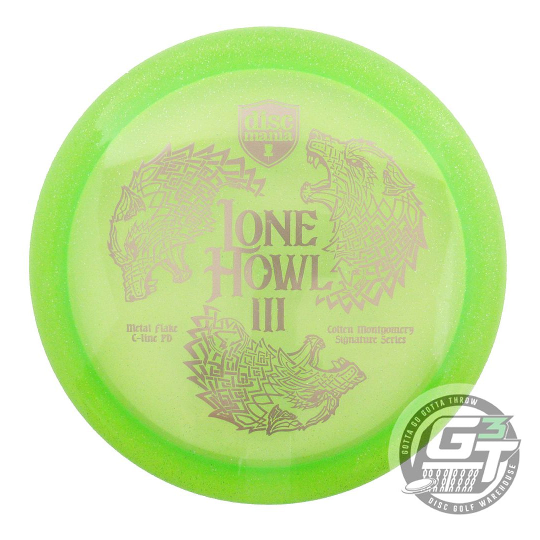 NOS DiscMania LONE HOWL 3 Metal Flake C-Line PD 173g Lime Driver Golf Disc