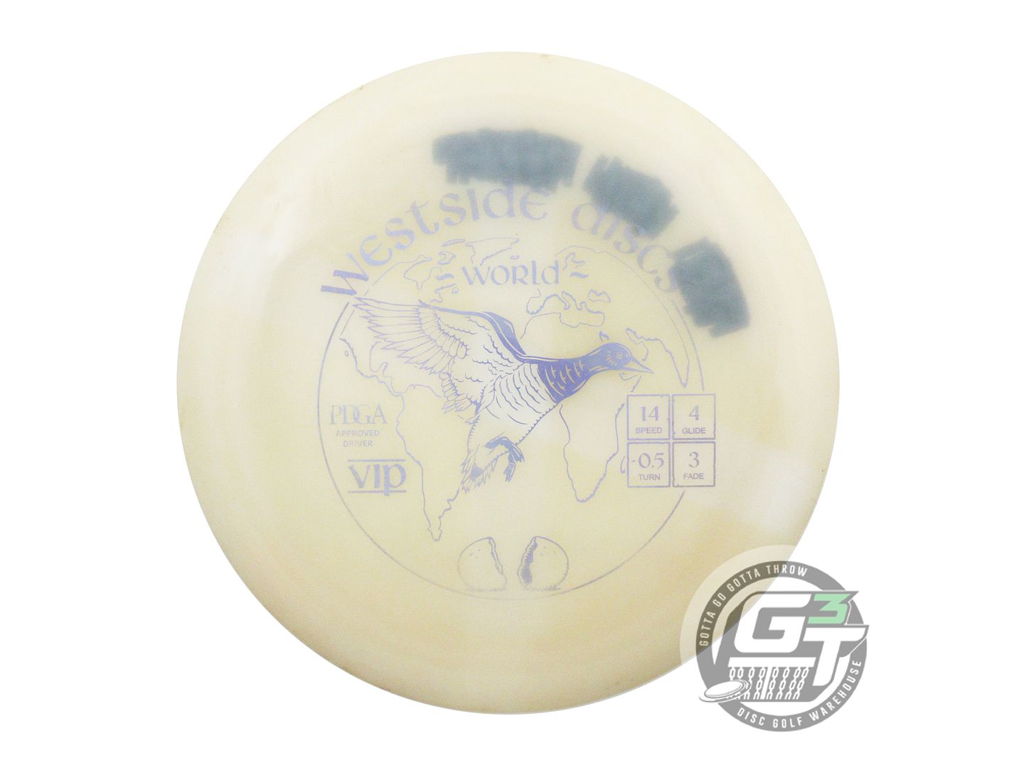 USED Westside Discs VIP World 176g White Lilac Foil Distance Driver Golf Disc
