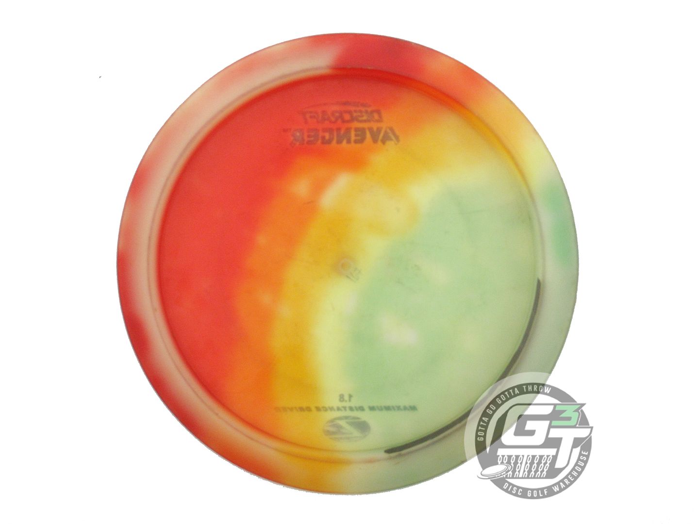 USED Discraft FlyDye Z Avenger 167g Rasta Swirl Distance Driver Golf Disc
