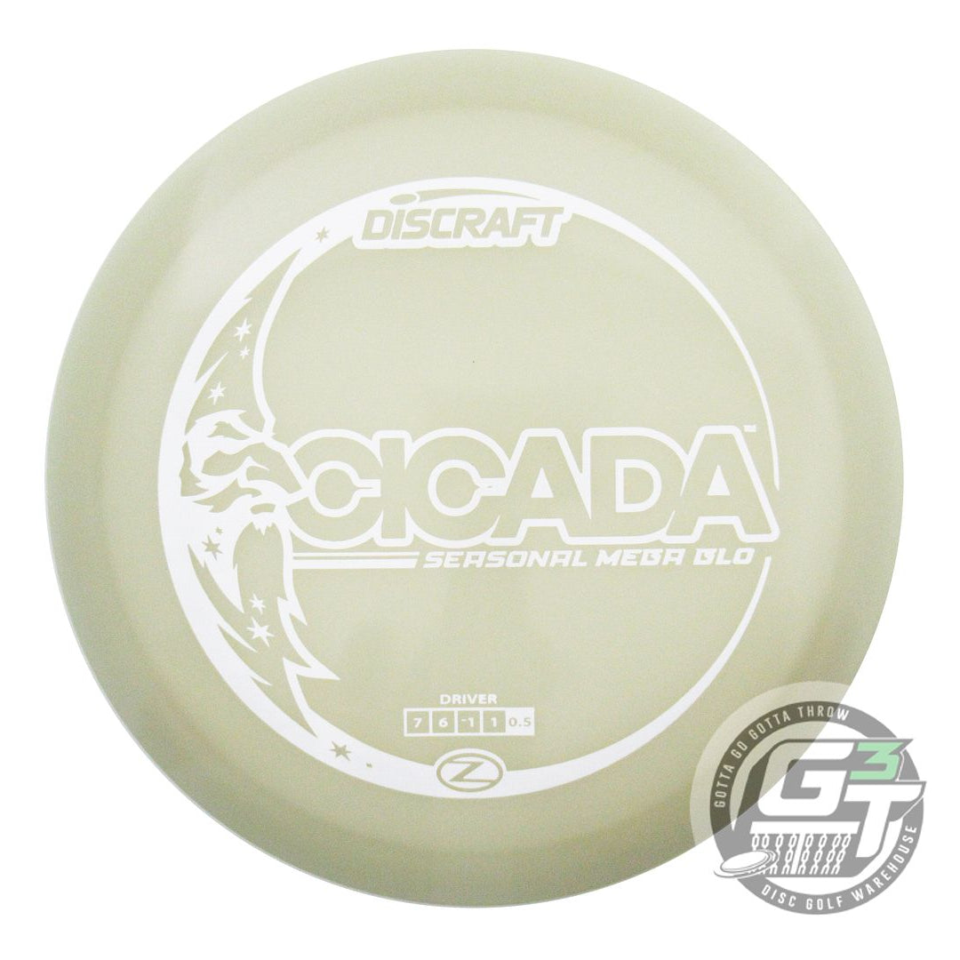 NOS Discraft SEASONAL Mega Glo Z Cicada 166g White Stamp Fairway Driver Disc