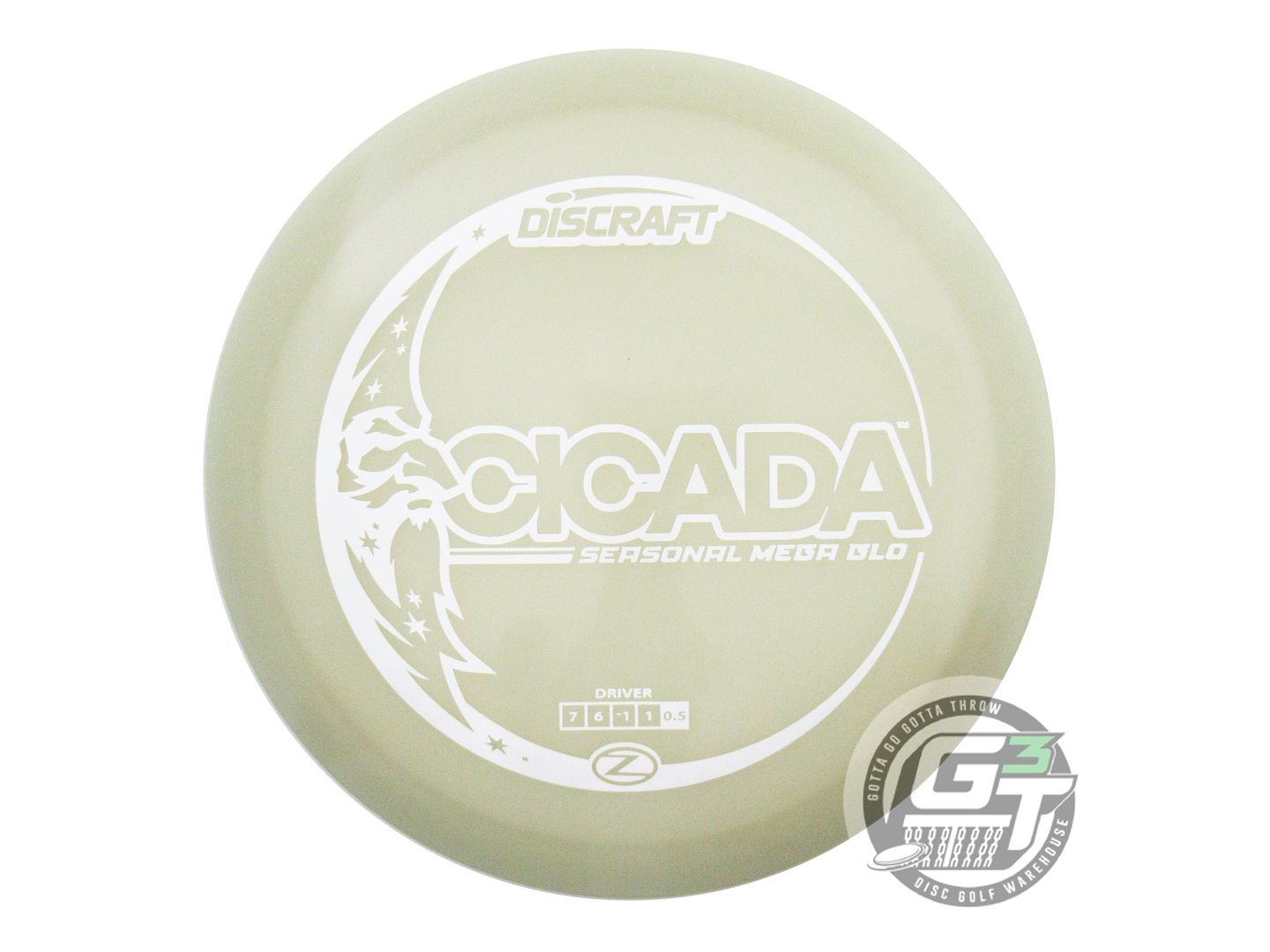 NOS Discraft SEASONAL Mega Glo Z Cicada 166g White Stamp Fairway Driver Disc