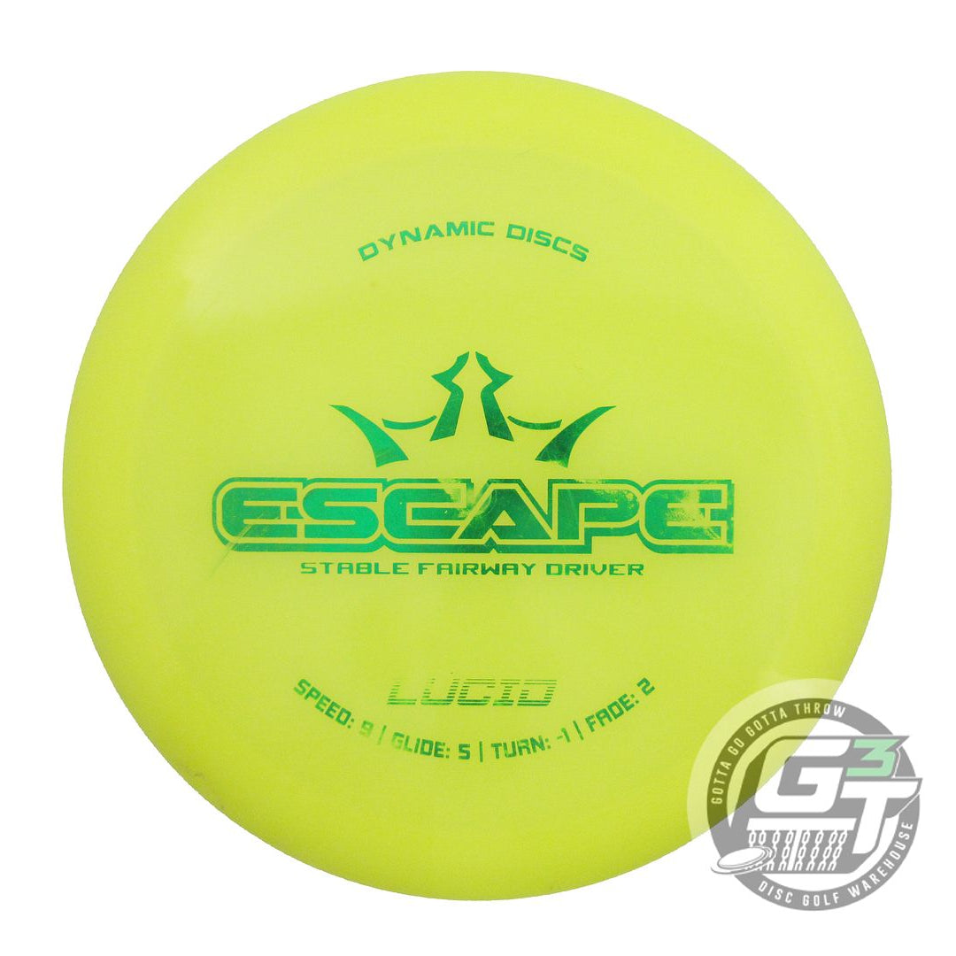 USED Dynamic Discs Lucid Escape 175g Yellow Green Foil Fairway Driver Golf Disc