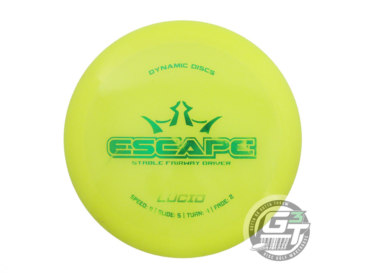 USED Dynamic Discs Lucid Escape 175g Yellow Green Foil Fairway Driver Golf Disc
