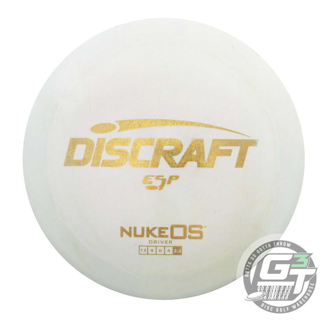 USED Discraft ESP Nuke OS 176g Sage-White Gold Glitter Foil Distance Driver Disc