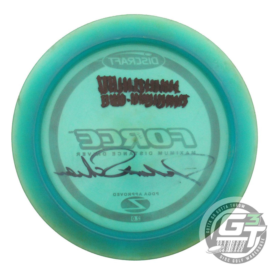 USED Discraft Z Force 172g Teal Gray Stamp Distance Driver Golf Disc