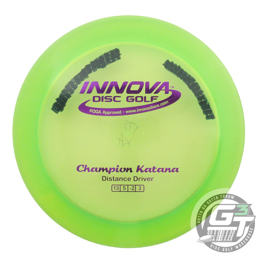 USED Innova Champion Katana 175g Lime Purple Foil Distance Driver Golf Disc