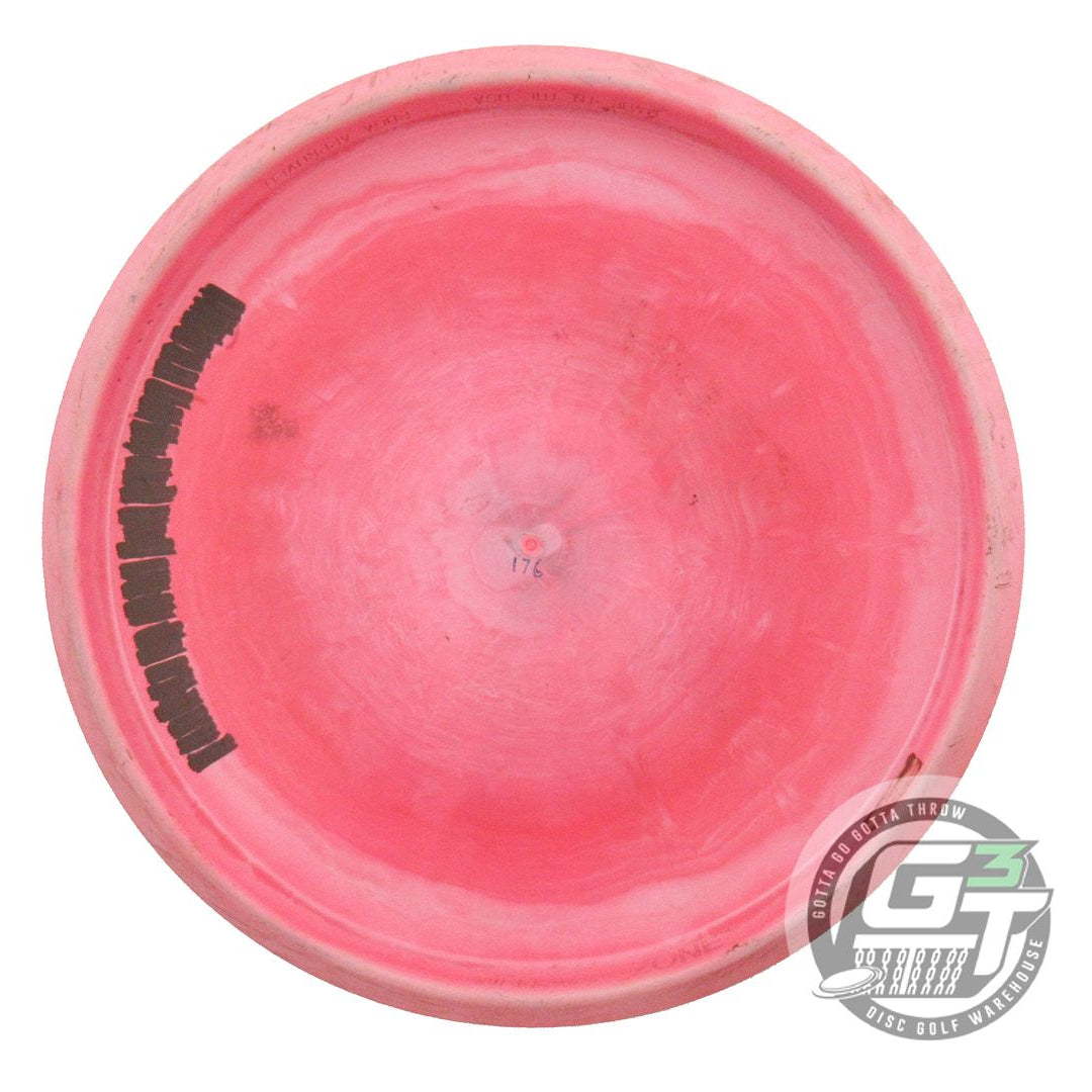 USED Discraft ESP Zone 176g Red-Pink Silver Glitter Foil Putter Golf Disc