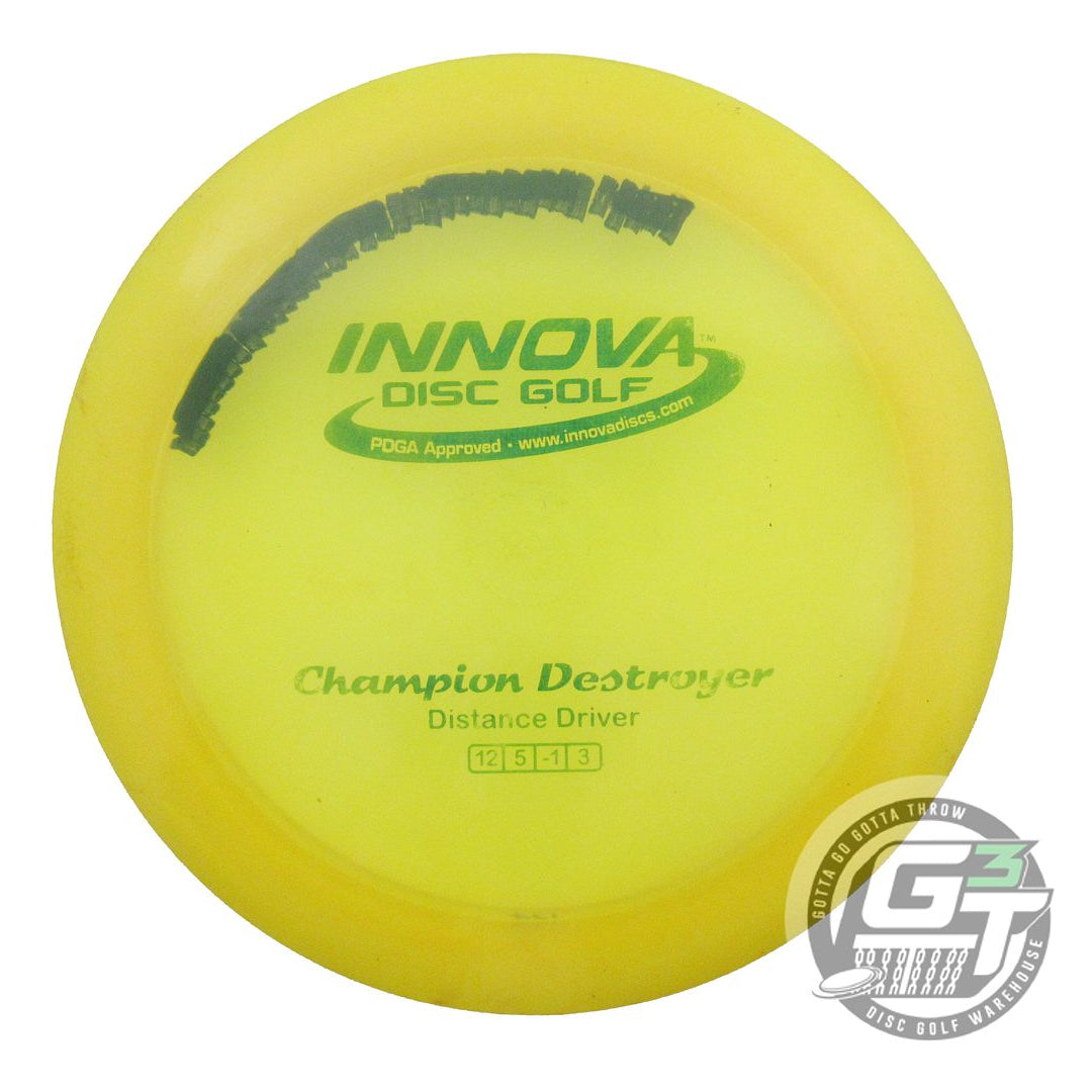 USED Innova Champion Destroyer 177g Yellow Green Matrix Foil Driver Golf Disc