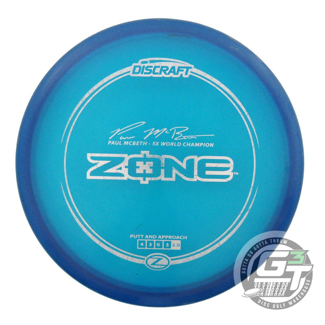 USED Discraft Z Zone 175g Blue Silver Stamp Putter Golf Disc