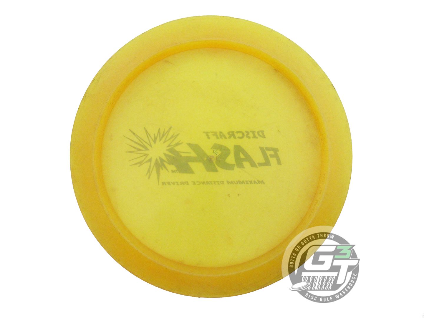 USED Discraft Elite Z Flash 170g Yellow Silver Stamp Distance Driver Golf Disc