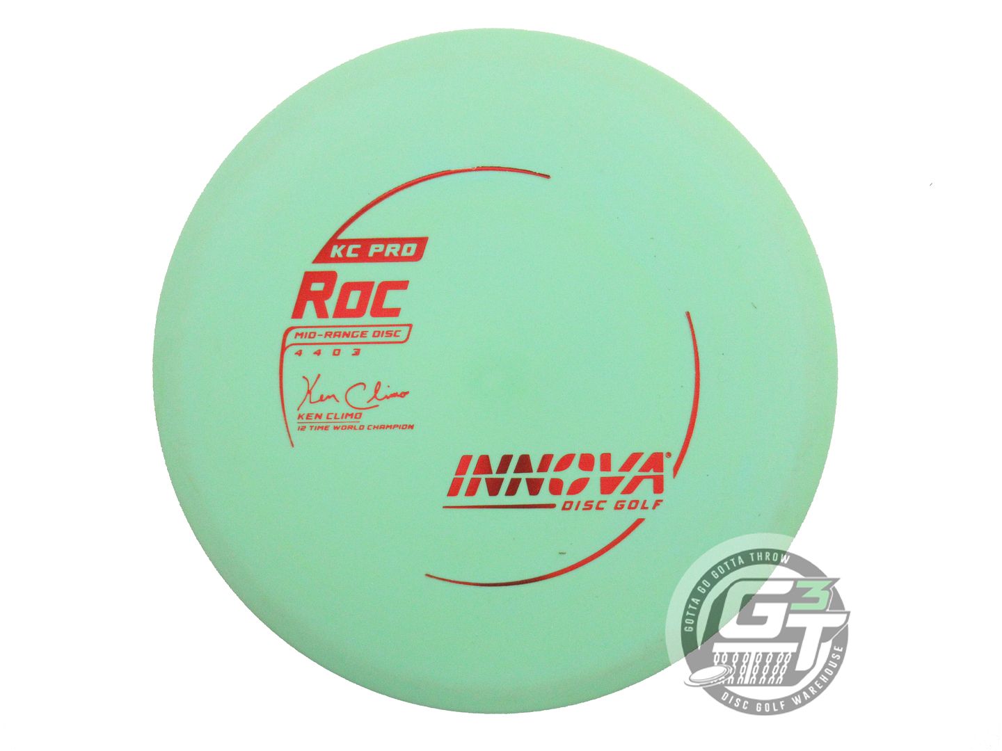 USED Innova KC Pro Roc 180g Lt. Green Red Foil A Midrange Golf Disc