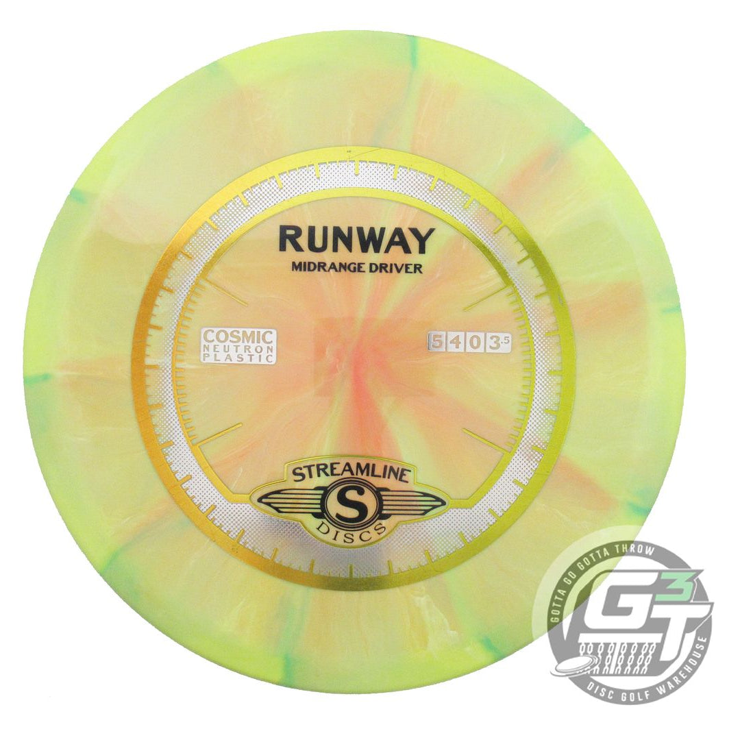 USED Streamline Discs Cosmic Neutron Runway 177g Lime-Peach Midrange Golf Disc