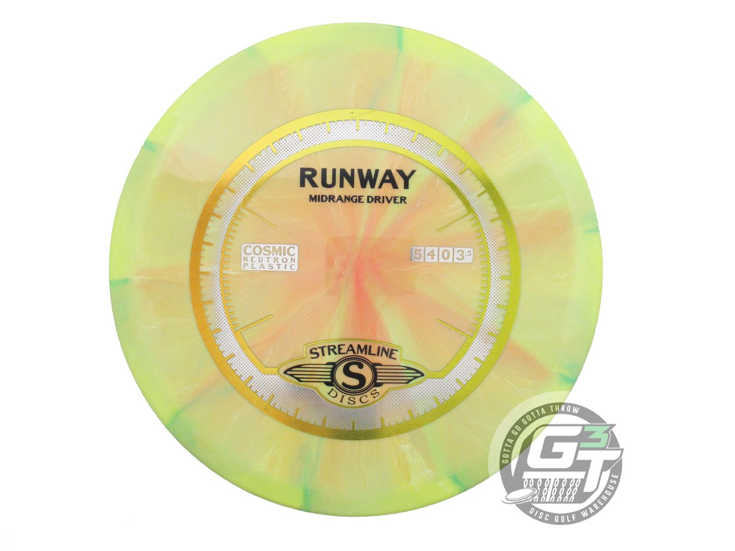 USED Streamline Discs Cosmic Neutron Runway 177g Lime-Peach Midrange Golf Disc