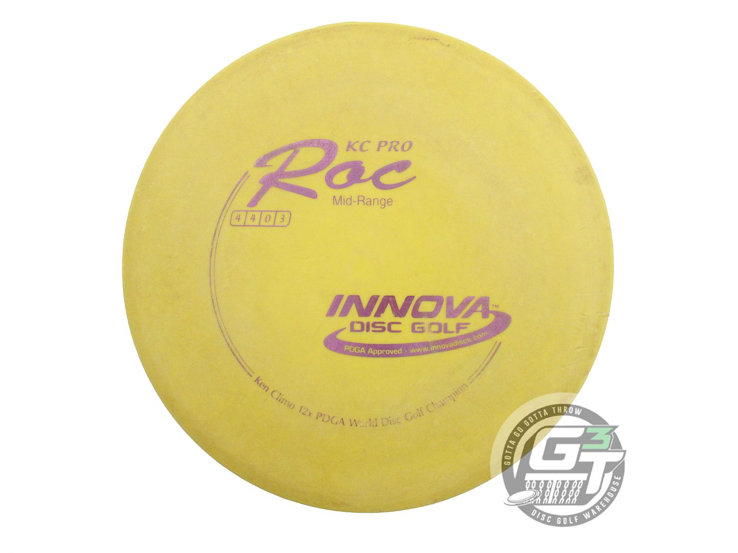 USED Innova KC Pro Roc 173g Yellow Purple Foil Midrange Golf Disc