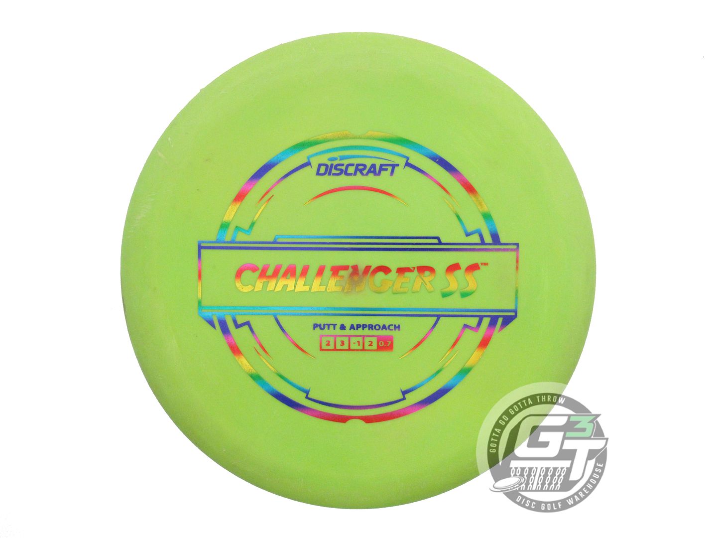 USED Discraft Putter Line Challenger SS 173g Green Rainbow Foil Putter Golf Disc