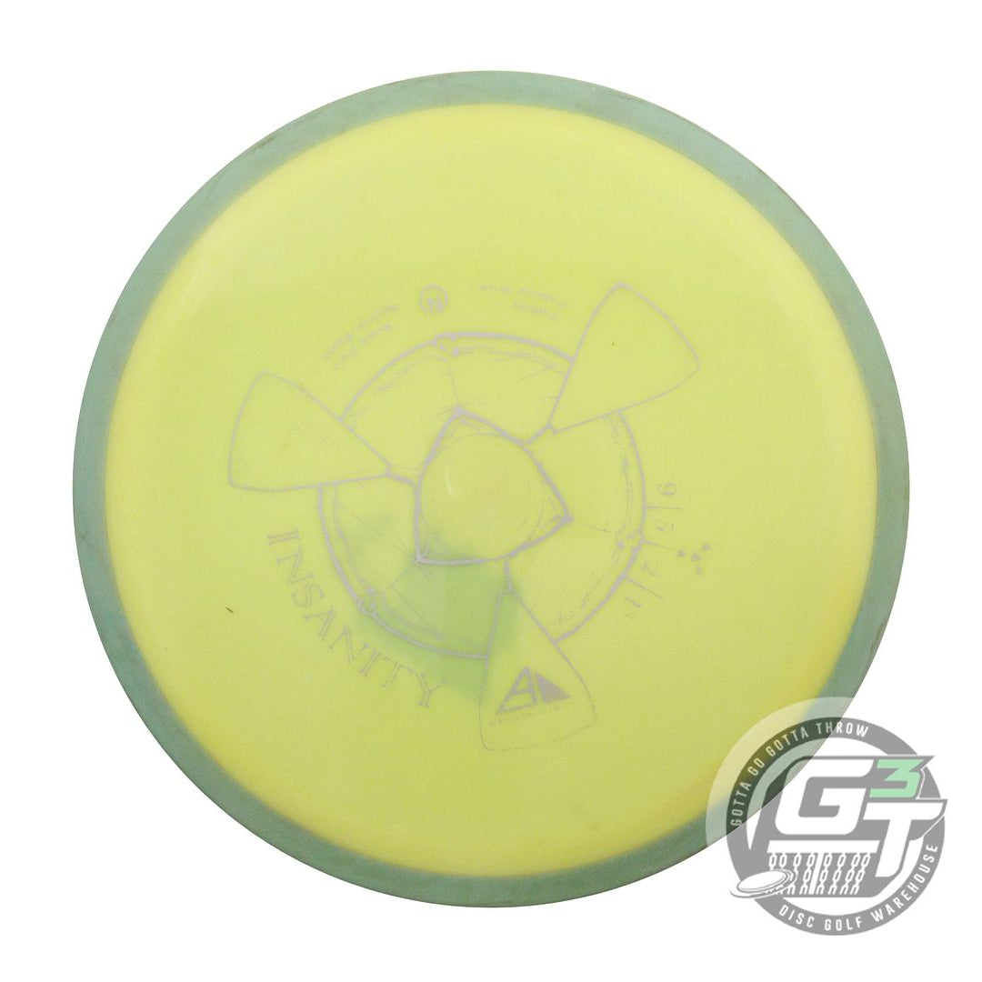 USED Axiom Discs Neutron Insanity 173g Yellow Sage Rim Distance Driver Golf Disc