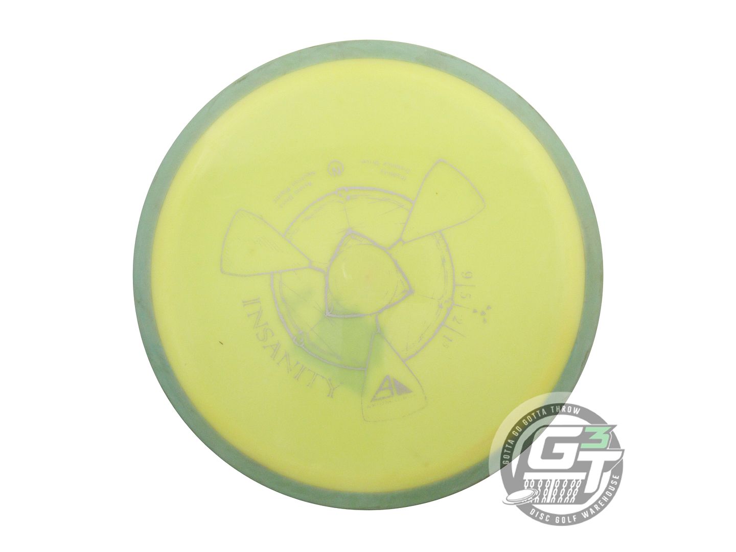 USED Axiom Discs Neutron Insanity 173g Yellow Sage Rim Distance Driver Golf Disc