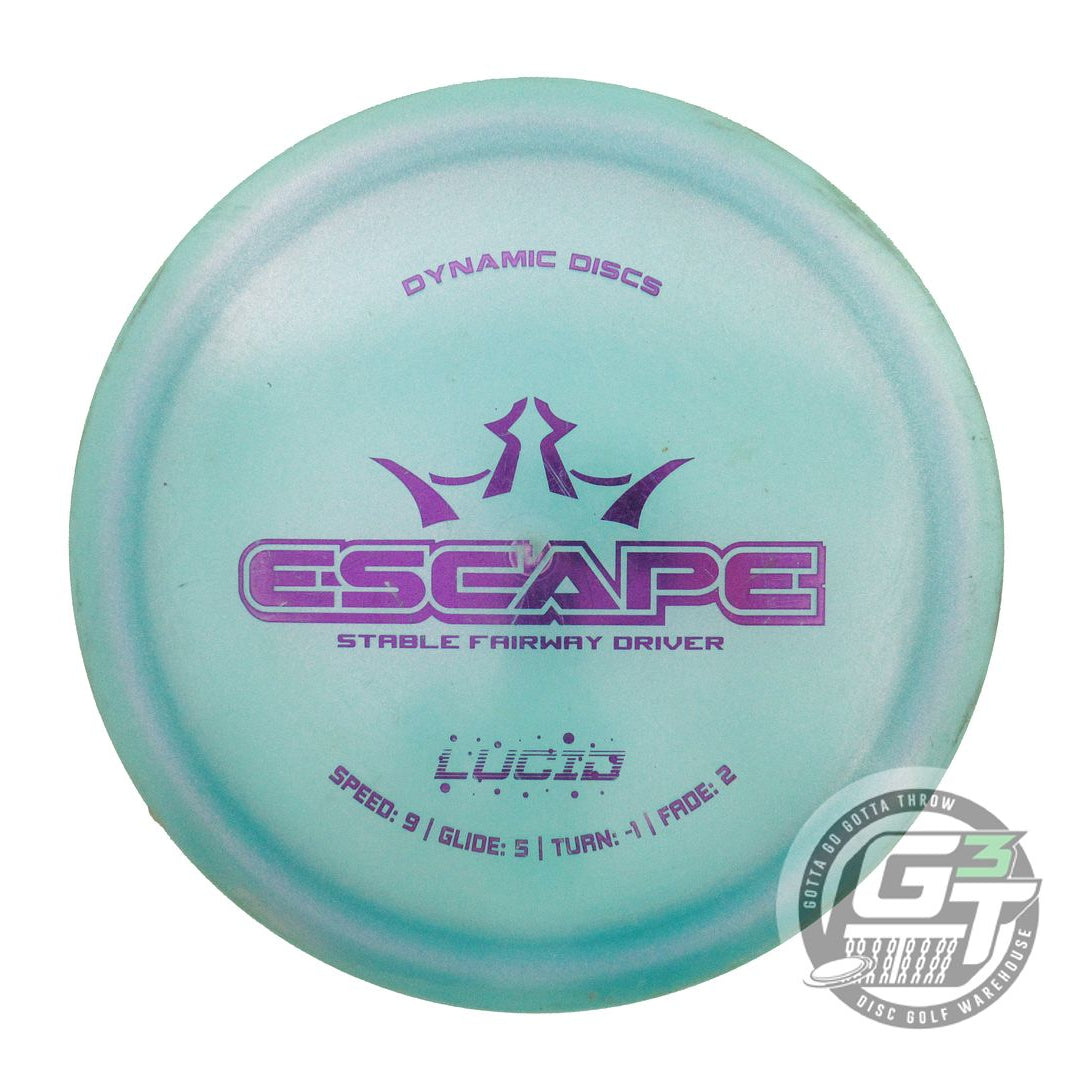 USED Dynamic Discs Glimmer Lucid Escape 173g Seafoam Purple Foil Driver Disc