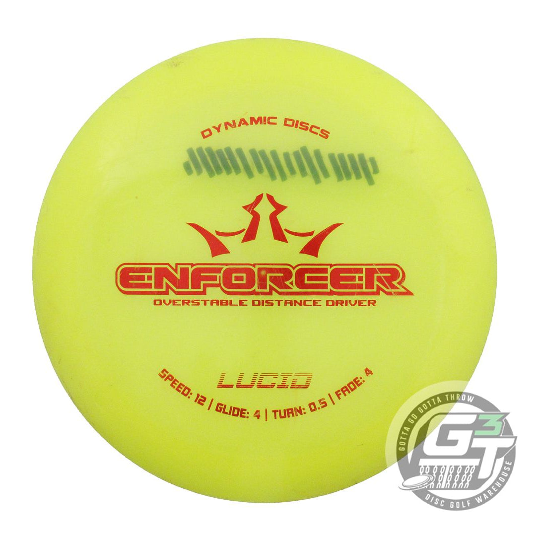 USED Dynamic Discs Lucid Enforcer 169g Yellow Red Foil Distance Driver Golf Disc