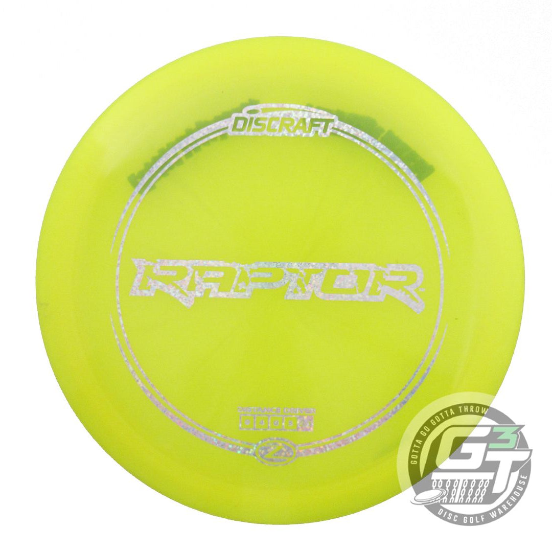 USED Discraft Z Raptor 172g Yellow Silver Glitter Foil Distance Driver Golf Disc