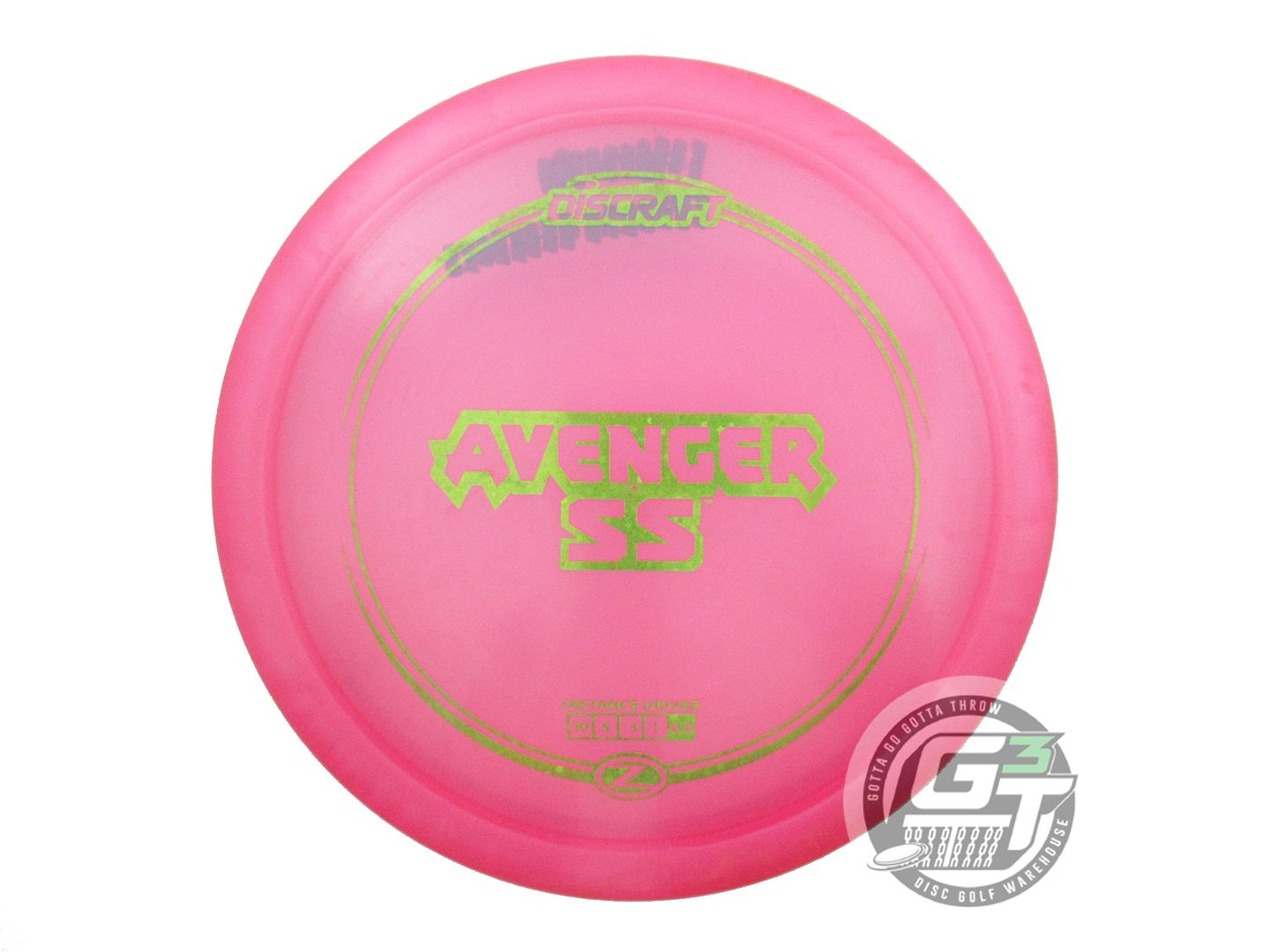USED Discraft Z Avenger SS 167g Pink Lime Star Foil Distance Driver Golf Disc
