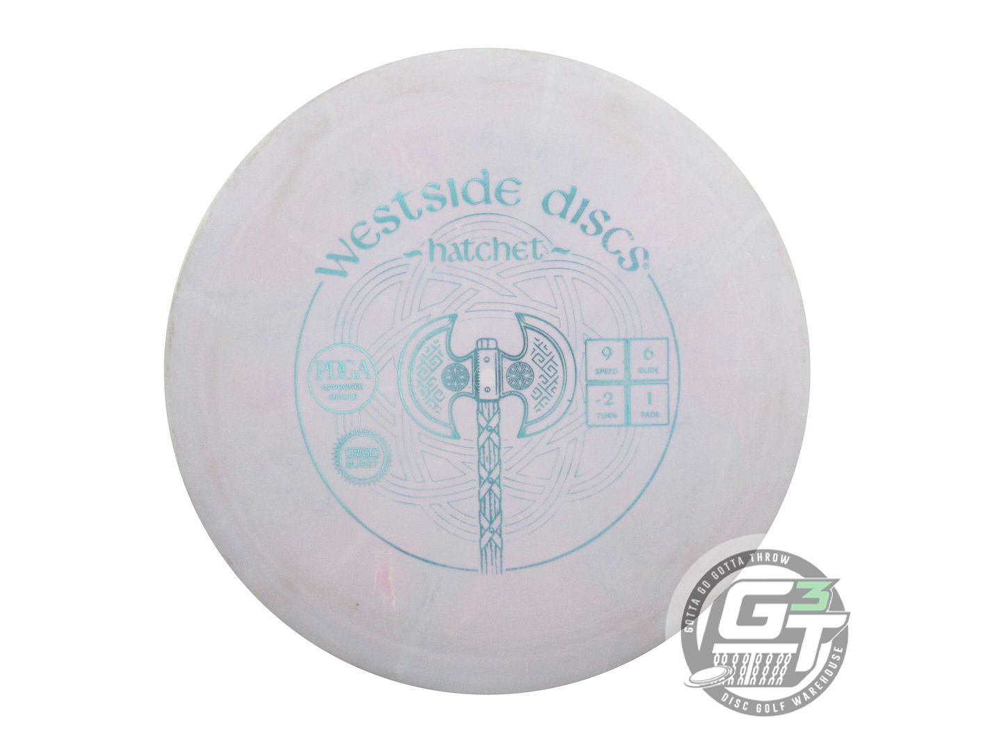 USED Westside Discs Origio Burst Hatchet 174g Lilac Aqua Foil Driver Golf Disc
