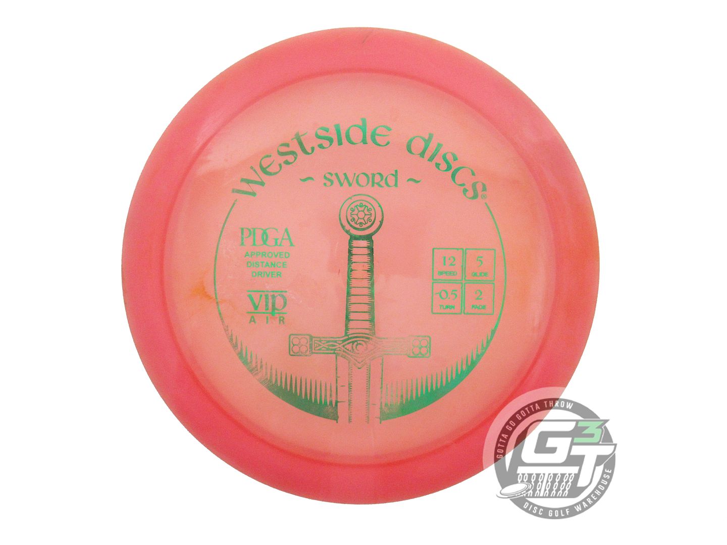 USED Westside Discs VIP AIR Sword 152g Pink Green Foil Distance Driver Golf Disc