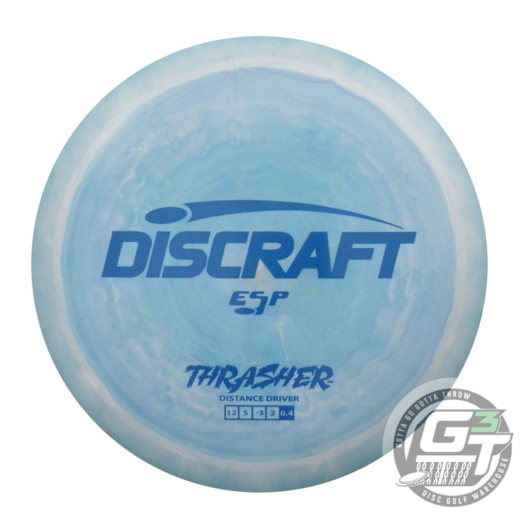 USED Discraft ESP Thrasher 174g Blue-Cream Blue Stamp Distance Driver Golf Disc