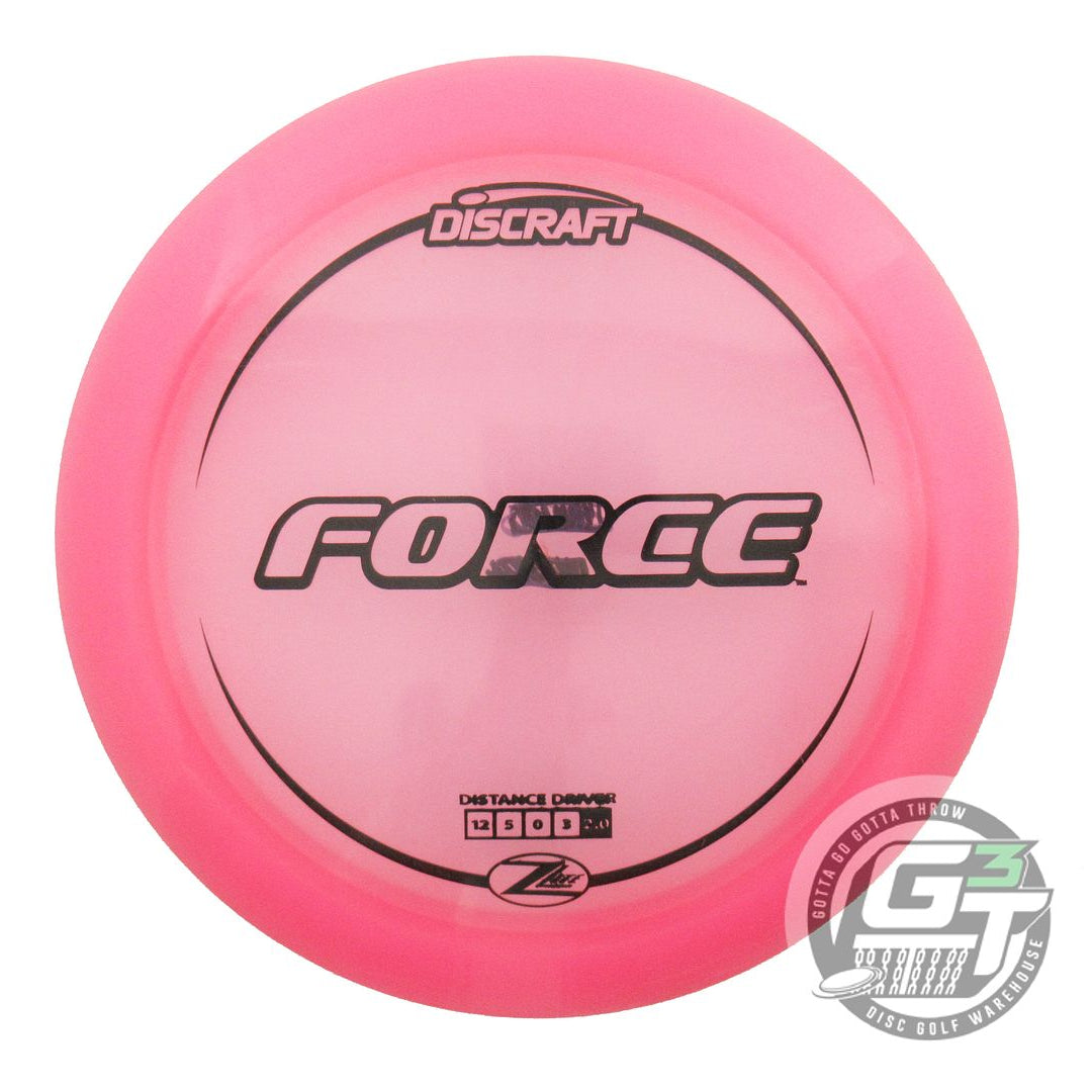 USED Discraft Z Lite Force 166g Pink Black Stamp Distance Driver Golf Disc