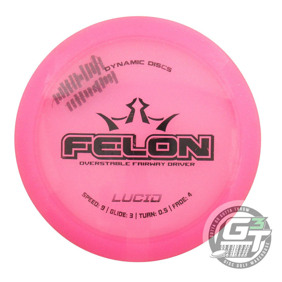USED Dynamic Discs Lucid Felon 176g Pink Black Stamp Fairway Driver Golf Disc