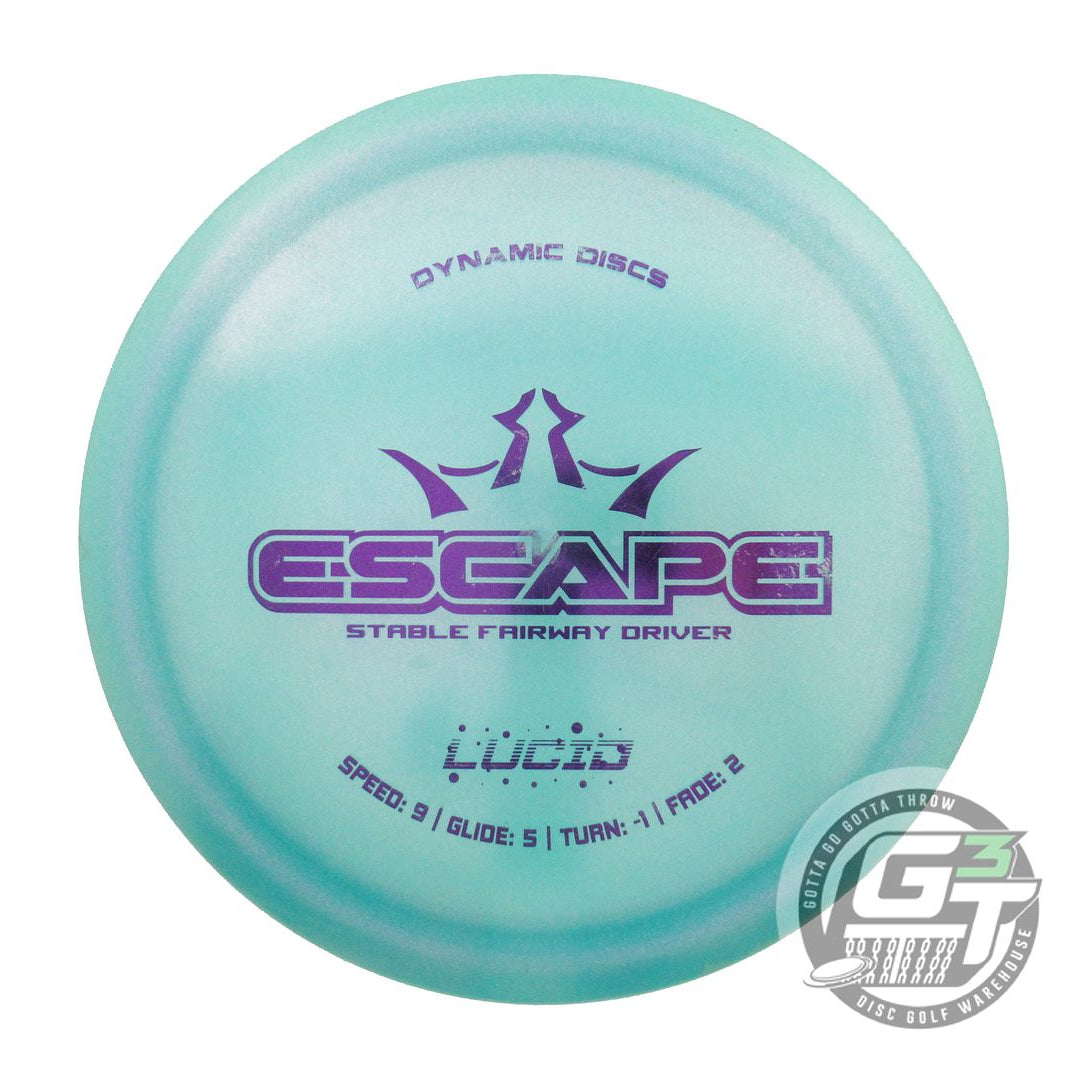 USED Dynamic Discs Glimmer Lucid Escape 173g Seafoam Purple Foil Driver Disc
