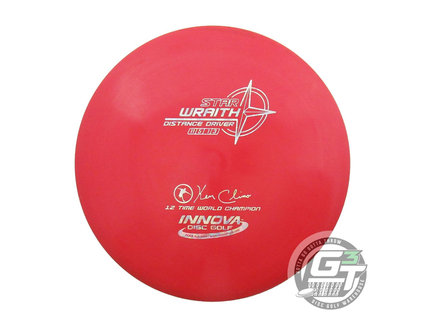 USED Innova Star Wraith 168g Red Silver Shatter Foil Distance Driver Golf Disc