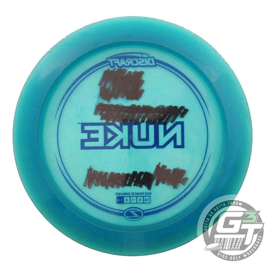 USED Discraft Z Nuke 175g Teal Blue Stamp Distance Driver Golf Disc