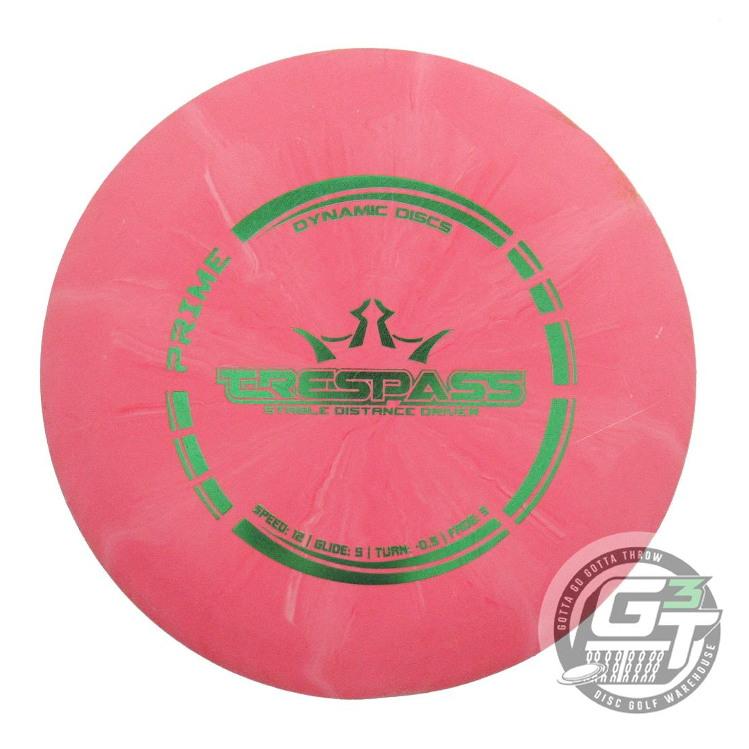 USED Dynamic Discs Prime Burst Trespass 174g Red Green Foil Distance Driver Disc