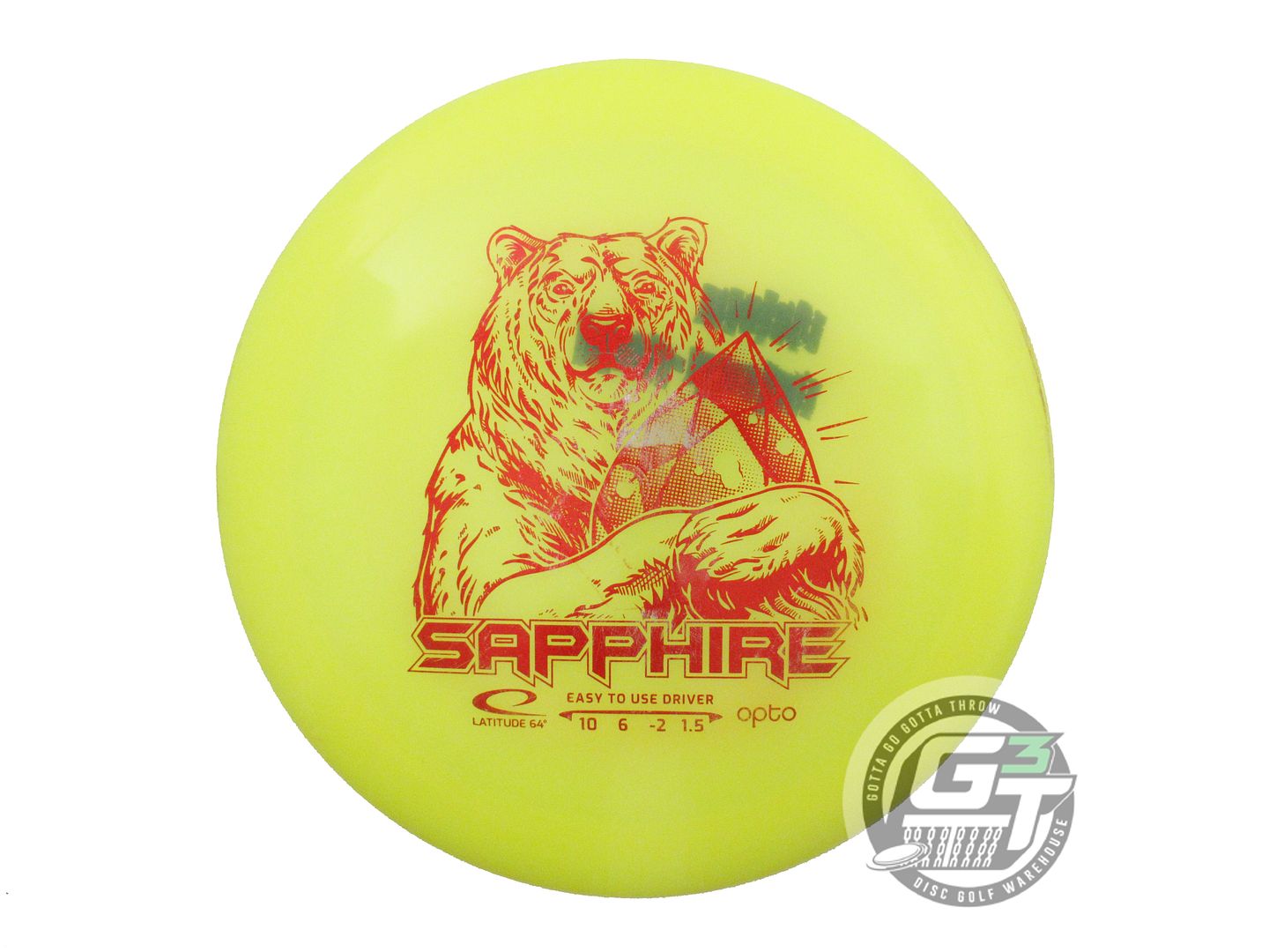 USED Latitude 64 Opto Sapphire 158g Yellow Red Foil Distance Driver Golf Disc
