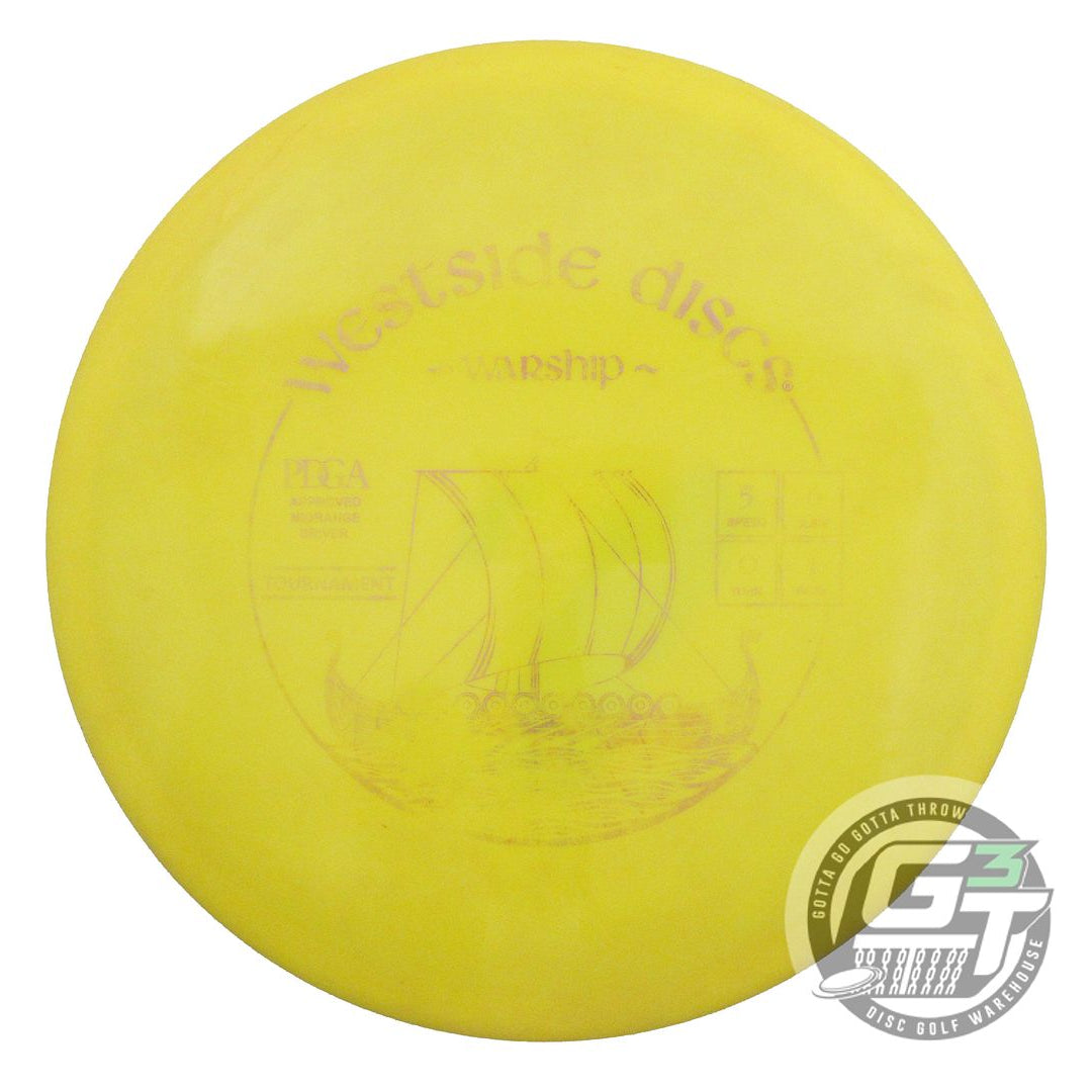USED Westside Discs Tournament Warship 175g Yellow Wiped Stamp Midrange Disc
