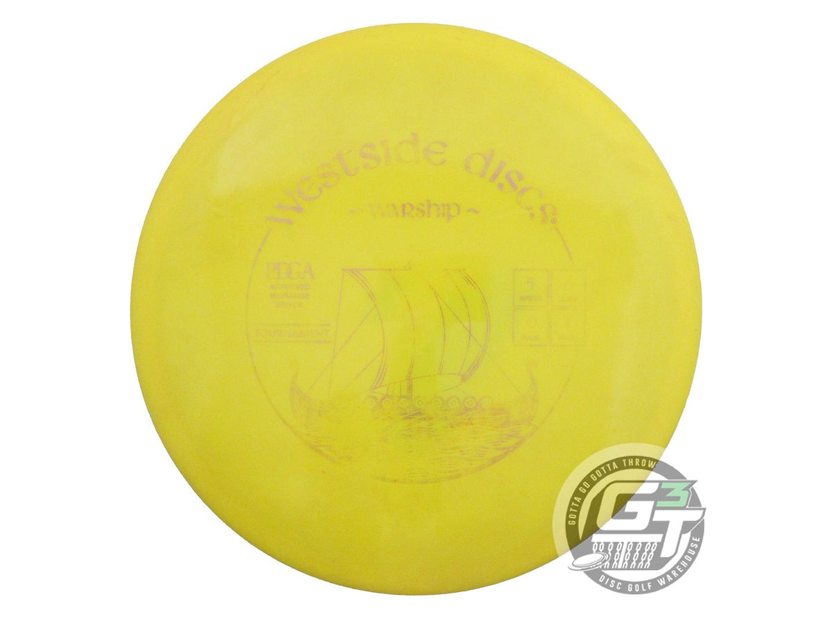 USED Westside Discs Tournament Warship 175g Yellow Wiped Stamp Midrange Disc
