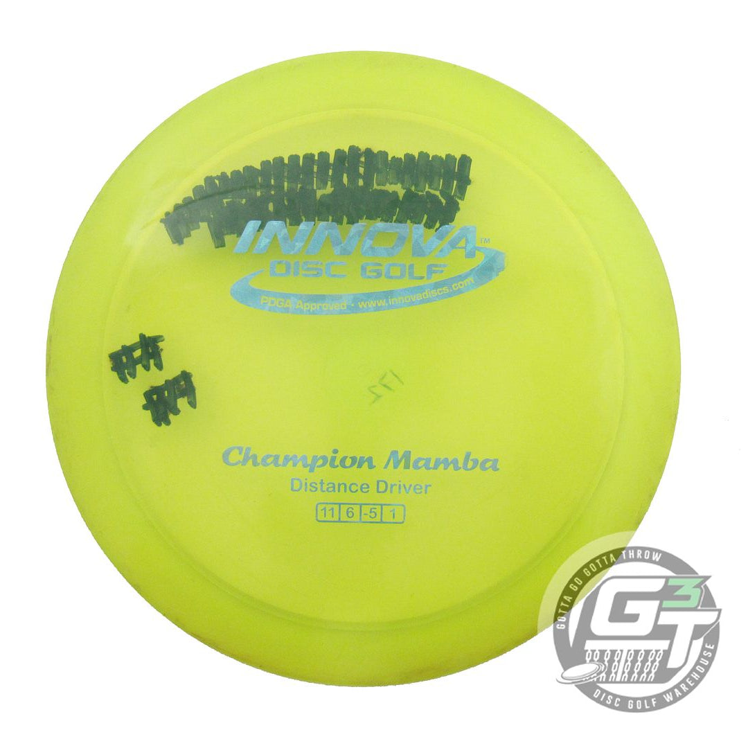 USED Innova Champion Mamba 172g Yellow Teal Shatter Foil Distance Driver Disc