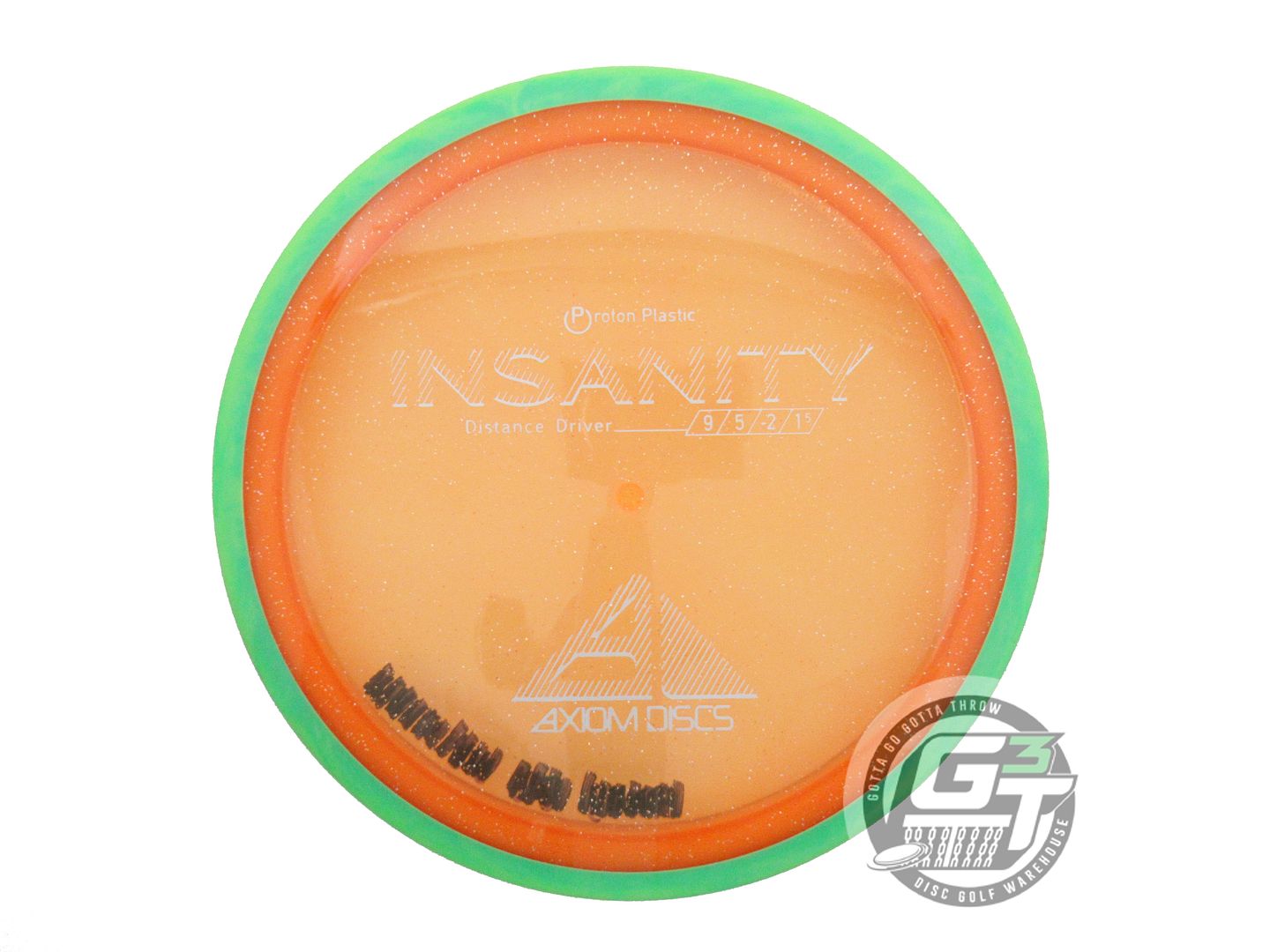 USED Axiom Discs Proton Insanity 161g Orange Green Rim Distance Driver Golf Disc