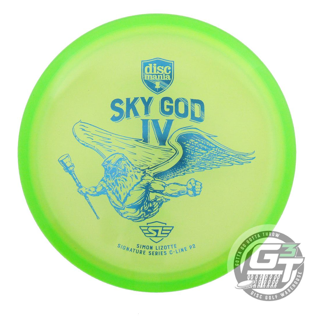 USED DiscMania SKY GOD 4 C-Line P2 175g Lime Blue Foil Putter Golf Disc