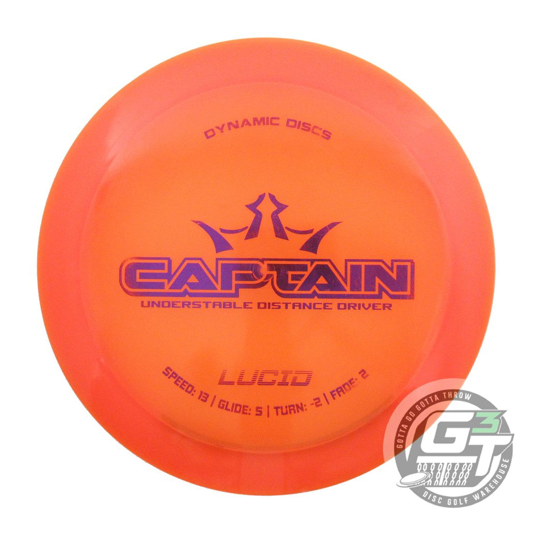 USED Dynamic Discs Lucid Captain 172g Orange Purple Foil Distance Driver Disc
