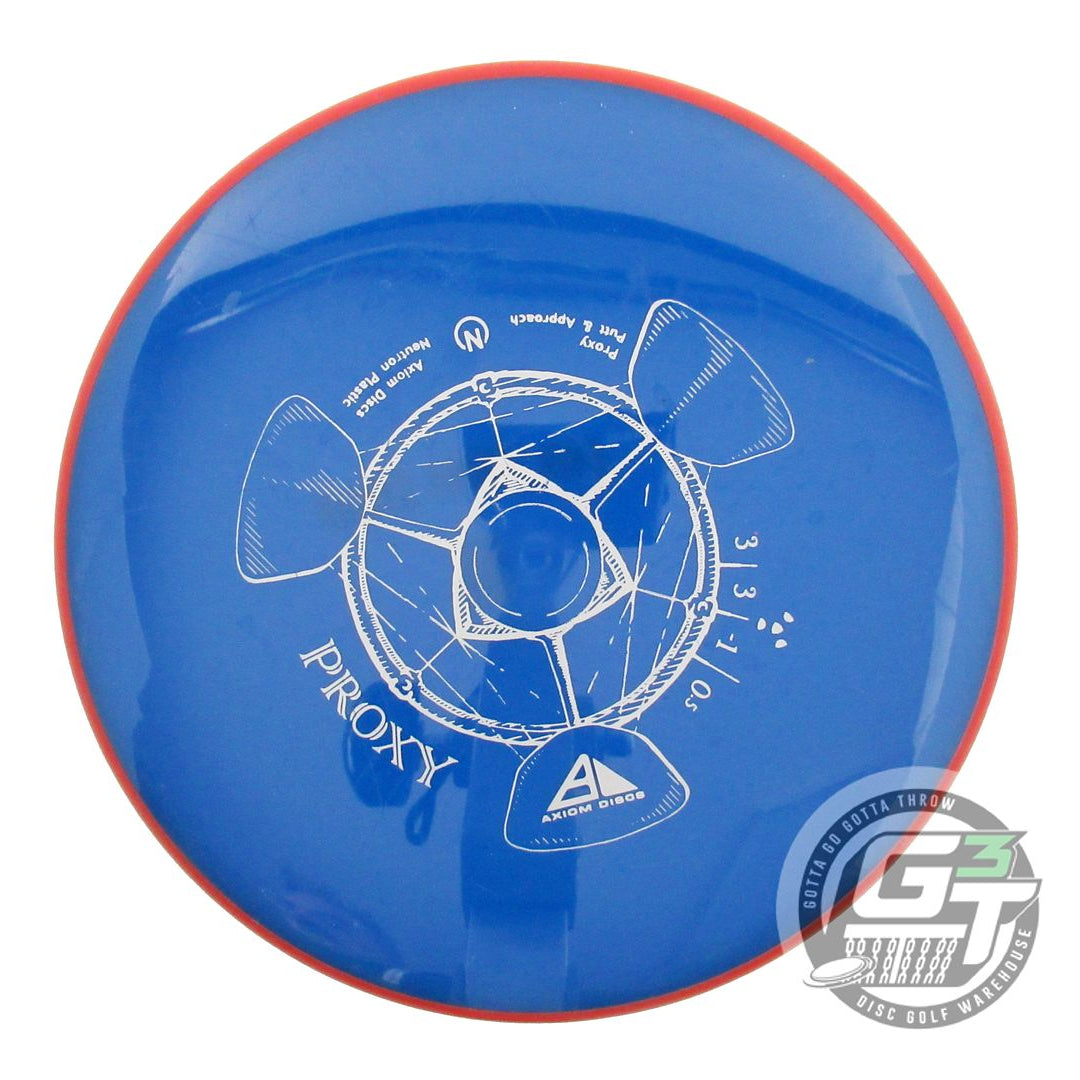 USED Axiom Discs Neutron Proxy 168g Blue Red Rim Putter Golf Disc