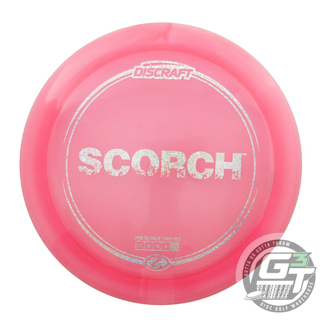 NOS Discraft Z Scorch 175g Pink Silver Glitter Foil Distance Driver Golf Disc