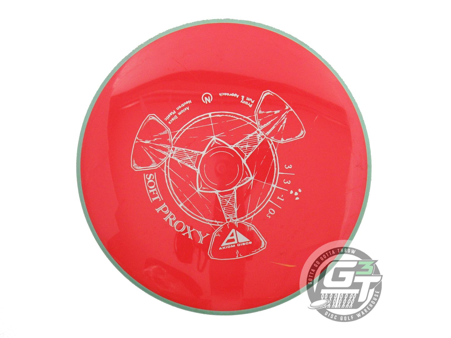 USED Axiom Discs Neutron Soft Proxy 174g Red Green Rim Putter Golf Disc