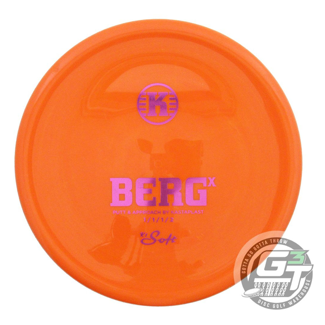 USED Kastaplast K1 Soft Berg X 175g Orange Magenta Foil Putter Golf Disc