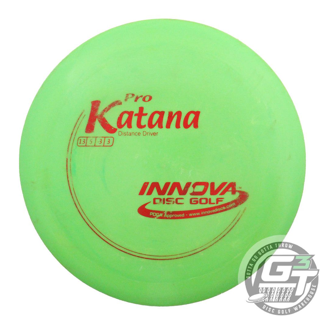 USED Innova Pro Katana 171g Lime Red Foil Distance Driver Golf Disc
