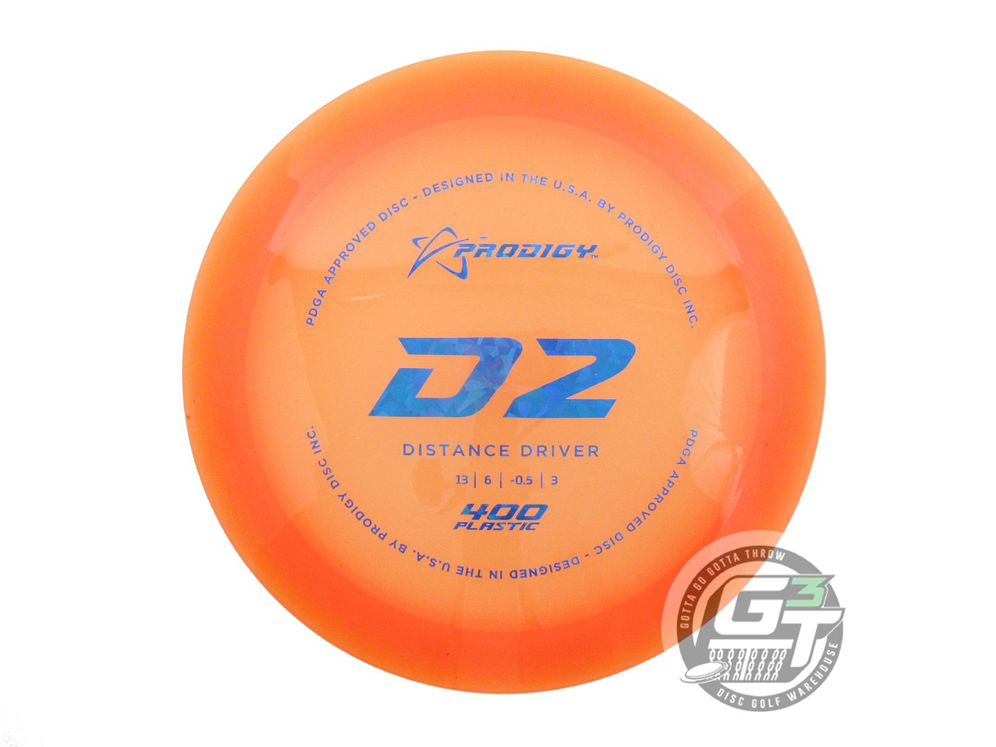 USED Prodigy Discs 400 D2 171g Orange Blue Shatter Foil Distance Driver Disc