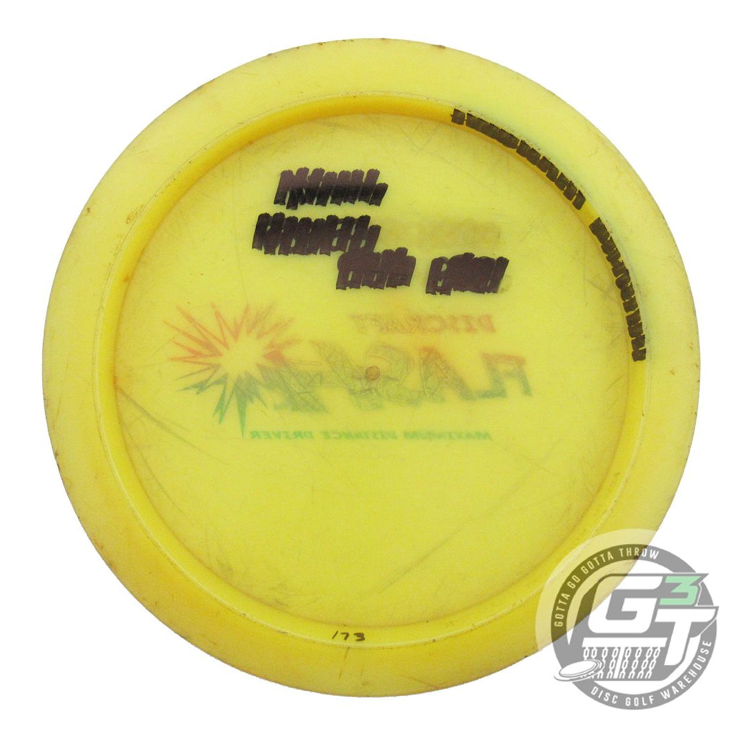 USED Discraft Elite Z Flash 173g Yellow Rainbow Foil Distance Driver Golf Disc